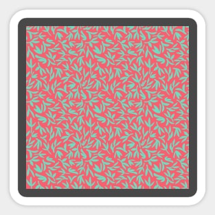 Bamboo forest- teal on salmon Sticker